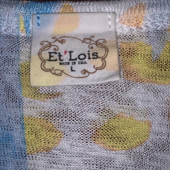 Et' Lois Island Fever Soft Knit Top blouse colorful spring - Picture 5 of 6